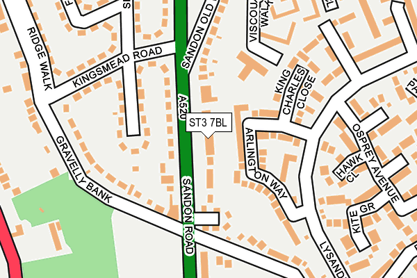 ST3 7BL map - OS OpenMap – Local (Ordnance Survey)