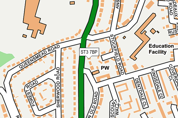 ST3 7BP map - OS OpenMap – Local (Ordnance Survey)