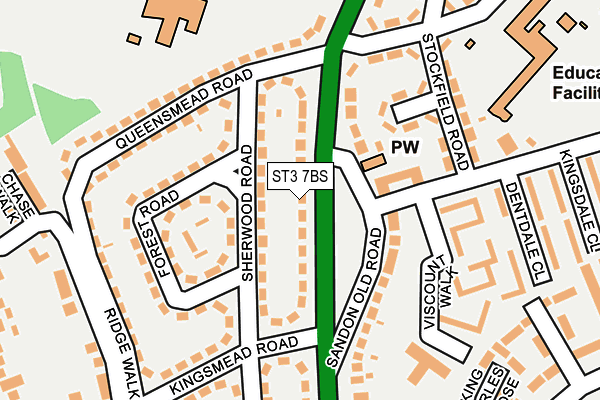 ST3 7BS map - OS OpenMap – Local (Ordnance Survey)