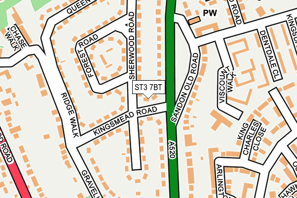 ST3 7BT map - OS OpenMap – Local (Ordnance Survey)