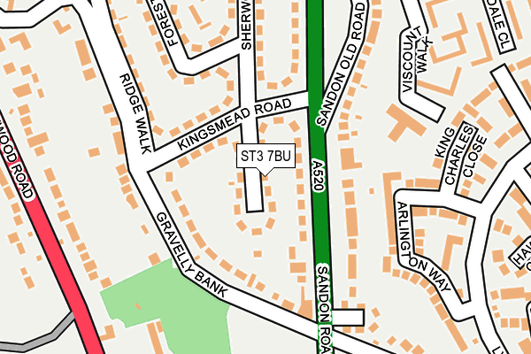 ST3 7BU map - OS OpenMap – Local (Ordnance Survey)