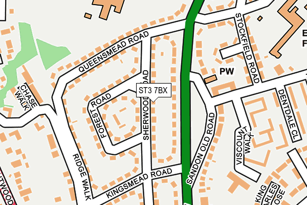 ST3 7BX map - OS OpenMap – Local (Ordnance Survey)