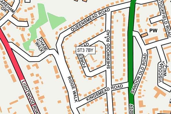 ST3 7BY map - OS OpenMap – Local (Ordnance Survey)