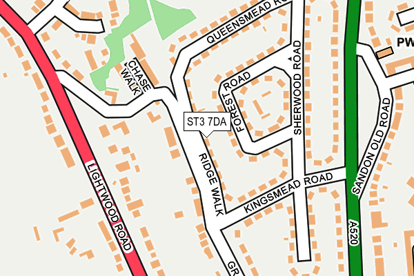 ST3 7DA map - OS OpenMap – Local (Ordnance Survey)