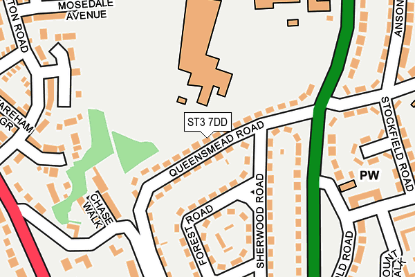 ST3 7DD map - OS OpenMap – Local (Ordnance Survey)