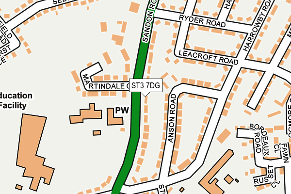 ST3 7DG map - OS OpenMap – Local (Ordnance Survey)
