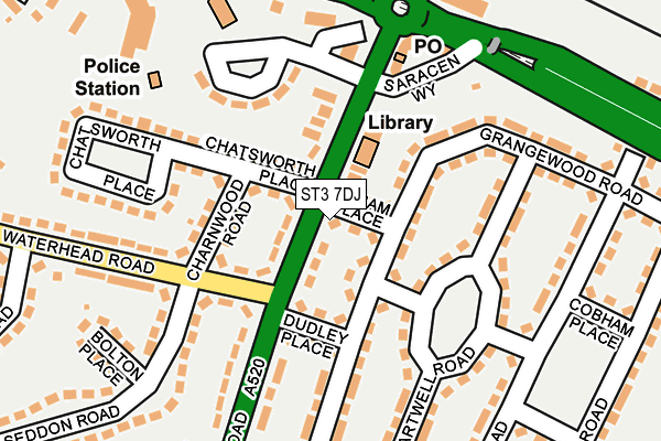 ST3 7DJ map - OS OpenMap – Local (Ordnance Survey)