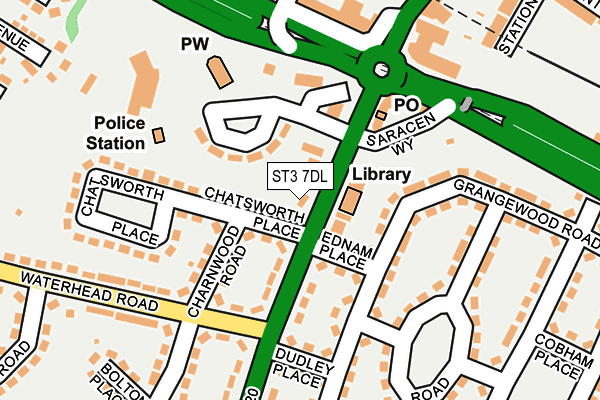 ST3 7DL map - OS OpenMap – Local (Ordnance Survey)