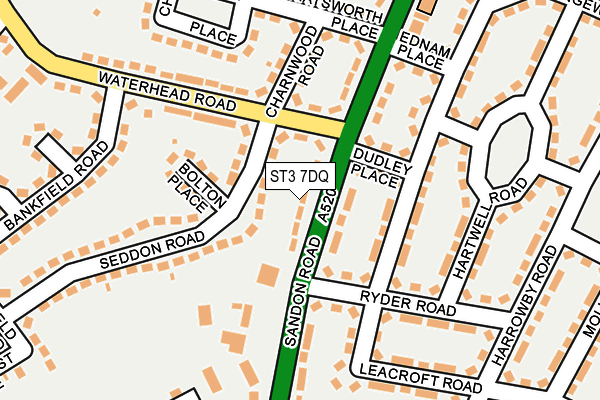 ST3 7DQ map - OS OpenMap – Local (Ordnance Survey)