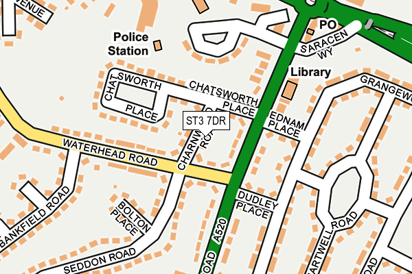 ST3 7DR map - OS OpenMap – Local (Ordnance Survey)