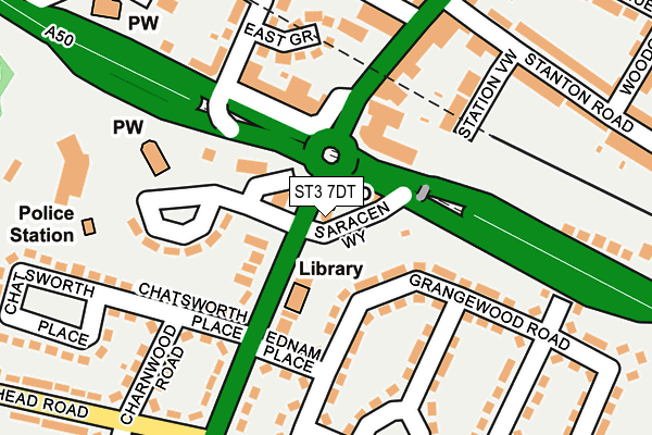 ST3 7DT map - OS OpenMap – Local (Ordnance Survey)