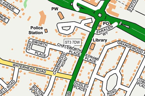 ST3 7DW map - OS OpenMap – Local (Ordnance Survey)