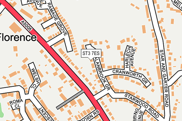 ST3 7ES map - OS OpenMap – Local (Ordnance Survey)