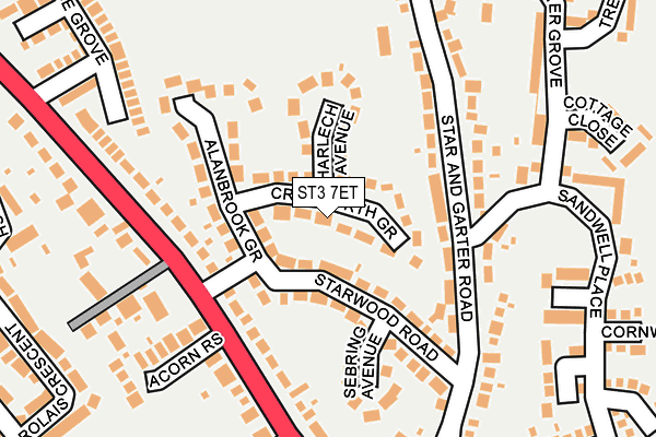 ST3 7ET map - OS OpenMap – Local (Ordnance Survey)