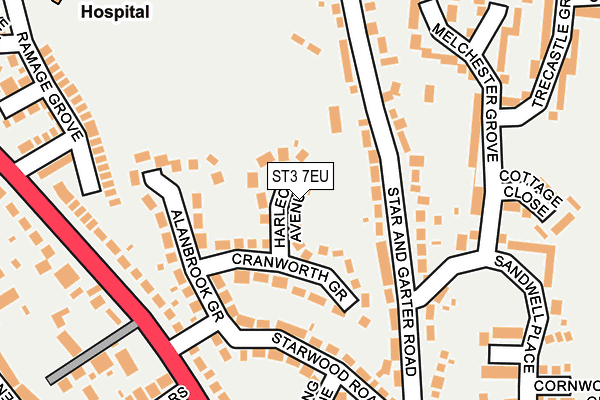 ST3 7EU map - OS OpenMap – Local (Ordnance Survey)