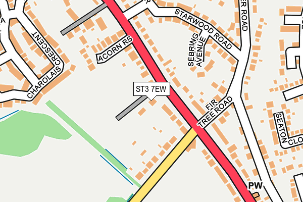 ST3 7EW map - OS OpenMap – Local (Ordnance Survey)