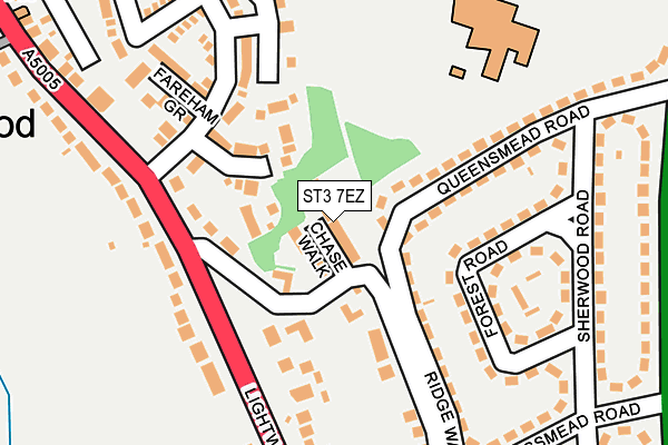 ST3 7EZ map - OS OpenMap – Local (Ordnance Survey)