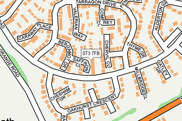 ST3 7FB map - OS OpenMap – Local (Ordnance Survey)