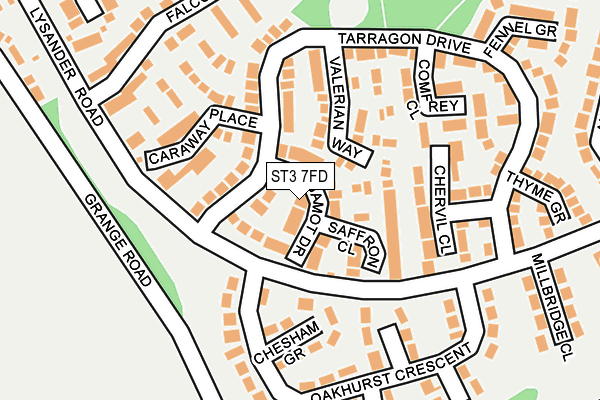 ST3 7FD map - OS OpenMap – Local (Ordnance Survey)