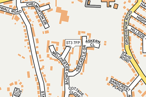 ST3 7FP map - OS OpenMap – Local (Ordnance Survey)