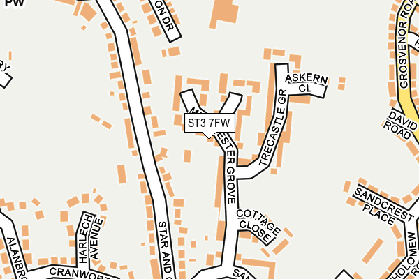 ST3 7FW map - OS OpenMap – Local (Ordnance Survey)