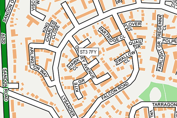 ST3 7FY map - OS OpenMap – Local (Ordnance Survey)