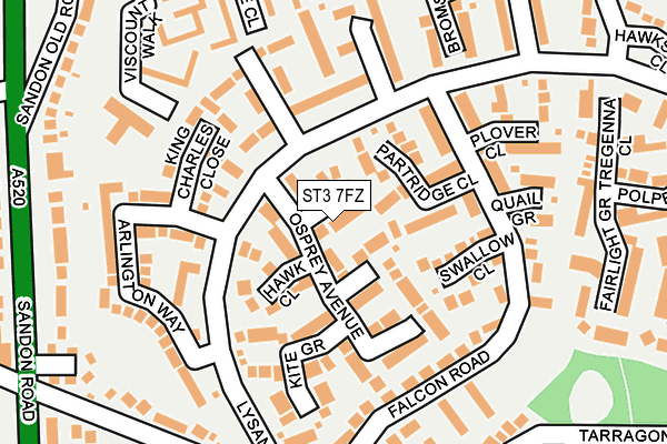 ST3 7FZ map - OS OpenMap – Local (Ordnance Survey)