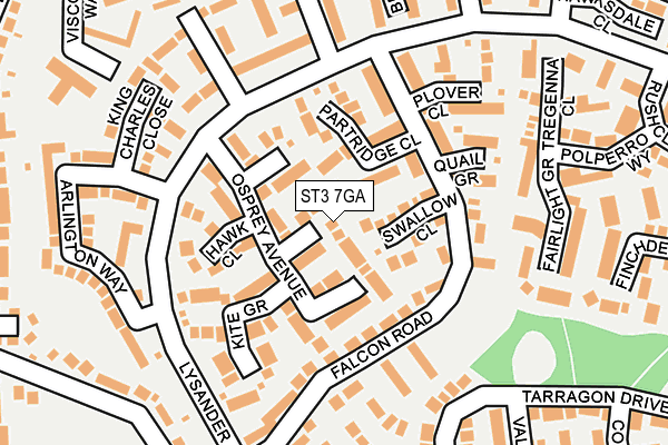 ST3 7GA map - OS OpenMap – Local (Ordnance Survey)