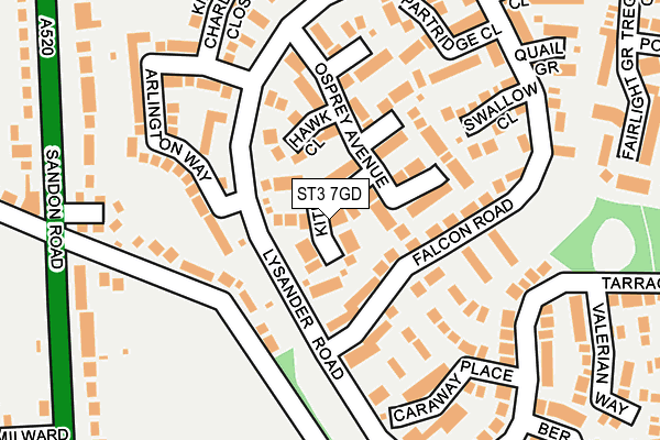 ST3 7GD map - OS OpenMap – Local (Ordnance Survey)