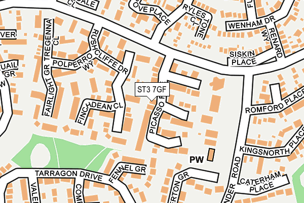 ST3 7GF map - OS OpenMap – Local (Ordnance Survey)