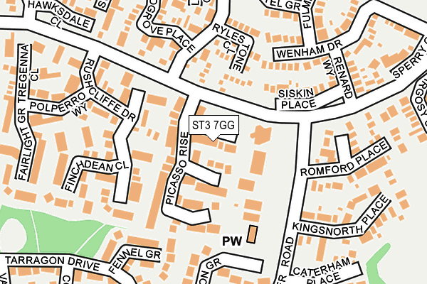 ST3 7GG map - OS OpenMap – Local (Ordnance Survey)