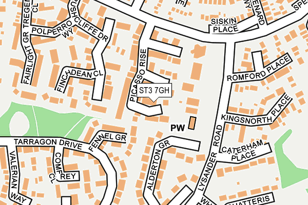 ST3 7GH map - OS OpenMap – Local (Ordnance Survey)