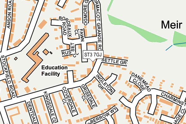 ST3 7GJ map - OS OpenMap – Local (Ordnance Survey)