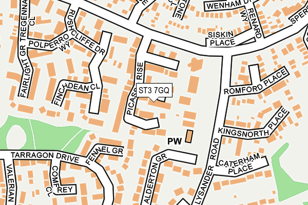 ST3 7GQ map - OS OpenMap – Local (Ordnance Survey)