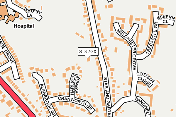 ST3 7GX map - OS OpenMap – Local (Ordnance Survey)