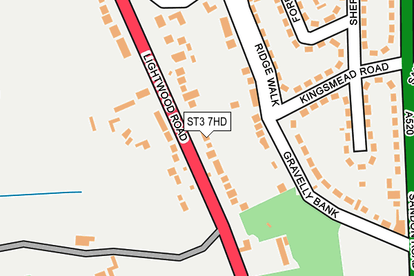 ST3 7HD map - OS OpenMap – Local (Ordnance Survey)