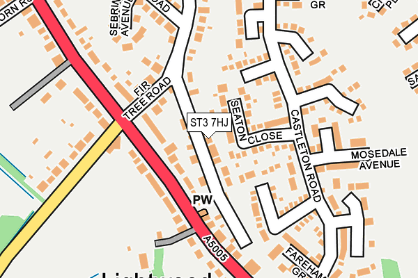 ST3 7HJ map - OS OpenMap – Local (Ordnance Survey)