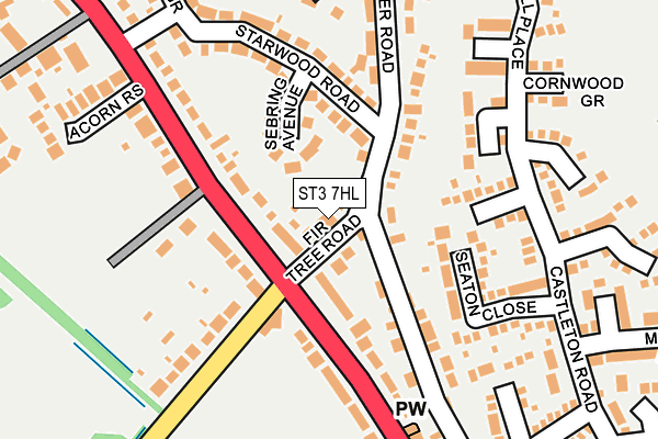 ST3 7HL map - OS OpenMap – Local (Ordnance Survey)