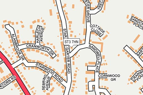 ST3 7HN map - OS OpenMap – Local (Ordnance Survey)