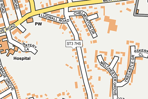 ST3 7HS map - OS OpenMap – Local (Ordnance Survey)