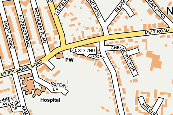 ST3 7HU map - OS OpenMap – Local (Ordnance Survey)