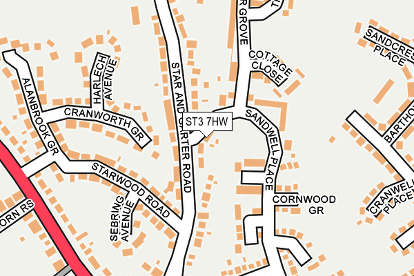 ST3 7HW map - OS OpenMap – Local (Ordnance Survey)