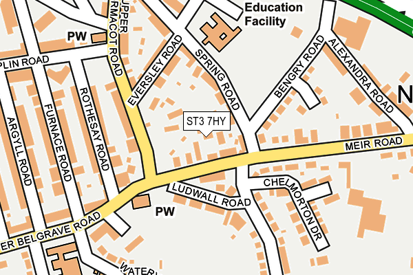 ST3 7HY map - OS OpenMap – Local (Ordnance Survey)