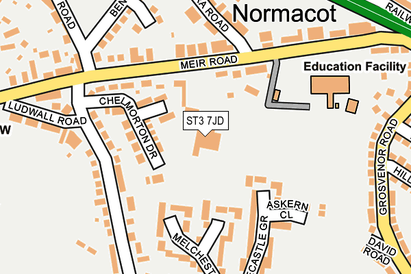 ST3 7JD map - OS OpenMap – Local (Ordnance Survey)