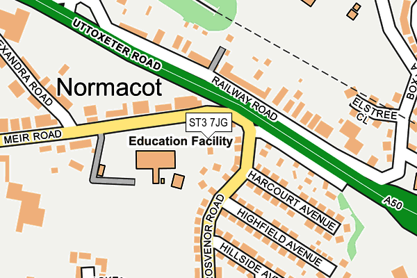 ST3 7JG map - OS OpenMap – Local (Ordnance Survey)