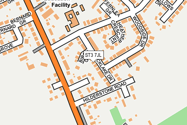 ST3 7JL map - OS OpenMap – Local (Ordnance Survey)