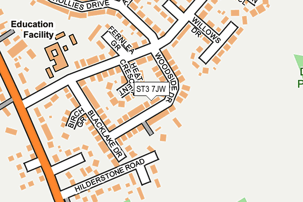 ST3 7JW map - OS OpenMap – Local (Ordnance Survey)