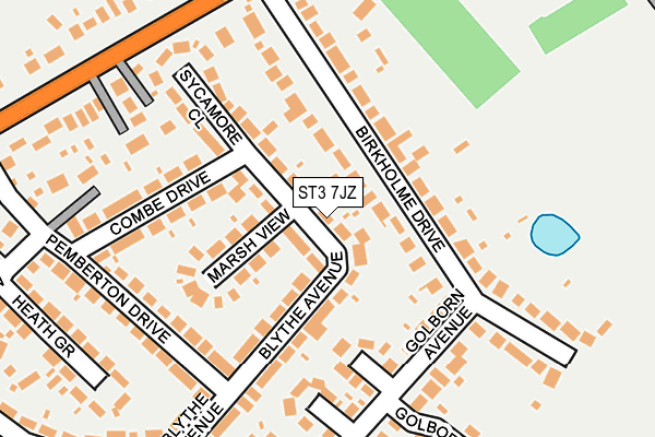 ST3 7JZ map - OS OpenMap – Local (Ordnance Survey)