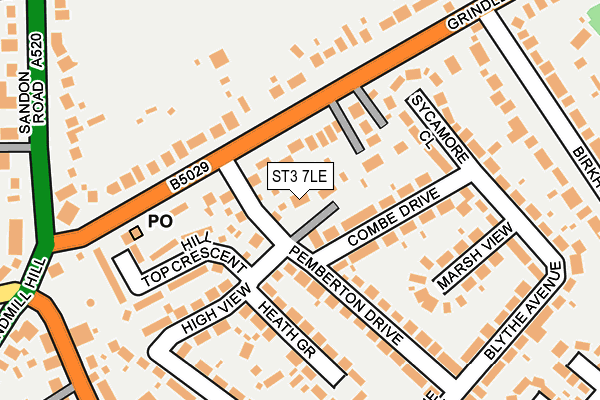 ST3 7LE map - OS OpenMap – Local (Ordnance Survey)