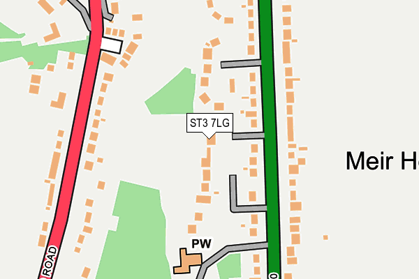 ST3 7LG map - OS OpenMap – Local (Ordnance Survey)